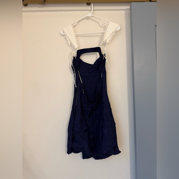 NWT For Love & Lemons Holland Floral Jacquard Minidress in Blue - Picture 9 of 14